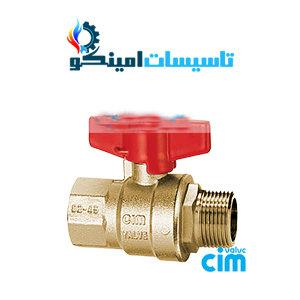 شیر توپی آبی رو پیچ تو پیچ سیم ایتالیا سایز ۱/۲ ۳۰۱/۱۶BL_PN۸۰