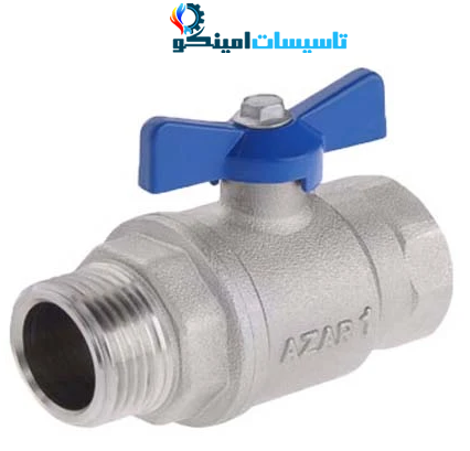 شیر پکیجی دسته پروانه‌ای آذر 1 اینچ